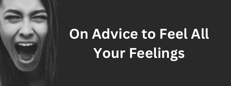 About Advice to Feel All Your Feelings